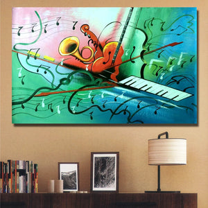 Modern Abstract wall Art Handpainted Oil Painting on Canvas Musical instruments Wall Picture room Home Wall home Decoration