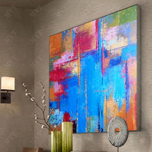 Laden Sie das Bild in den Galerie-Viewer, Artist Hand-painted High Quality Modern Abstract Rich and Colorful Oil Painting on Canvas Handmade wall art pictures Paintings