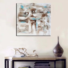 Cargar imagen en el visor de la galería, Frameless Handmade abstract Module brown and blue oil Painting On Canvas Wall art Pictures For Living Room Wall Art Home Decor