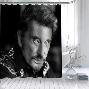 Neuer Johnny Hallyday Custom Duschvorhang, wasserdichter Stoff-Badevorhang, 180 x 200 cm, 165 x 180 cm, Polyester-Stoff-Badezimmervorhang