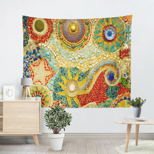 Indiano Appeso a parete Tissu Boheme Mandala Arazzo 3D Giada Home Decor Soggiorno Sfondo Muro Tappeto Panno Hippie Coperta