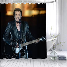 Carica l&#39;immagine nel visualizzatore della Galleria, New Johnny Hallyday Tenda da doccia personalizzata Tenda da bagno in tessuto impermeabile 180X200cm 165X180cm Tenda da bagno in tessuto poliestere