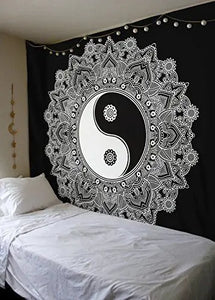 200 * 150 cm Yin Yang imprimé Lotus tapisserie bohême Mandala tapisserie tenture murale décoration Hippie tapisserie plage Yoga tapis