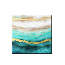 Laden Sie das Bild in den Galerie-Viewer, Beautiful picture Handmade abstract Oil Painting On Canvas gold and blue Wall art Picture For Living Room Home Decor unframed