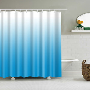 Cortina de ducha con gradiente personalizada, cortina de baño impermeable, colorida, azul y púrpura, con 12 ganchos para decoración del baño
