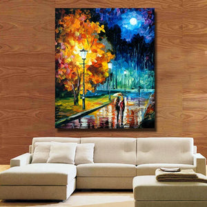 HOT 100% Handpainted Oil Painting On Canvas knife street night scene Modern Wall Art picture for Room home Decoration no Framed