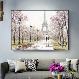 Romantica Torre di Parigi Wall Art Dipinti su tela sul muro Amante a Parigi Paesaggio di strada Stampe d'arte per soggiorno Cuadros