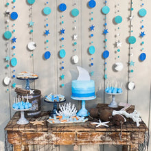 Cargar imagen en el visor de la galería, 4m espejo papel estrella redondo oro guirnalda Flash Banner feliz cumpleaños fiesta de boda Favor cortina para la ducha de bebé suministros de decoración