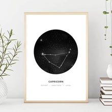 Загрузите изображение в программу просмотра галереи, Созвездия, настенная живопись на холсте для детской комнаты, знак зодиака, астрология, черный, белый цвет, принт, скандинавские детские украшения, фотографии