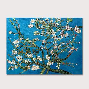 Handmade HandPainted Apricot Blossom Classic Van Gogh Oil Painting On Canvas,Famous Pictures Wall Art,Poster For Room,Home Decor