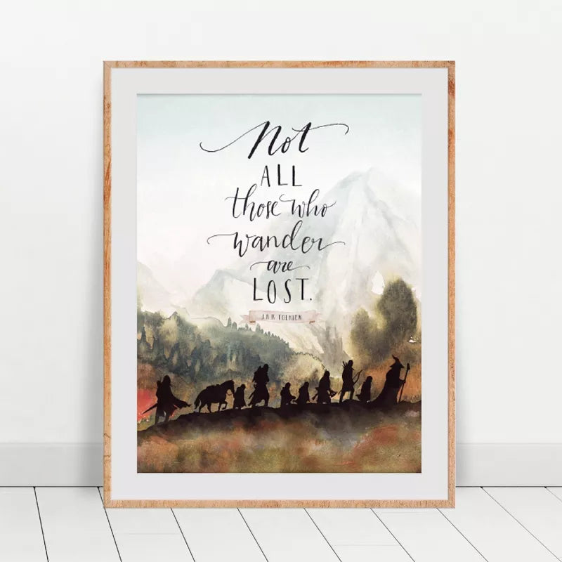 Fantasy Literature Movie Poster Wall Art Canvas Painting Picture J.R.R. Tolkien Quotes Prints for Living Room Home Decor