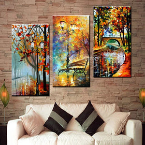 Mintura Large Handmade Abstract Wall Art,Picture,Rain Tree Road Thick Texture Oil Painting On Canvas,Modern Room,Home Decoration