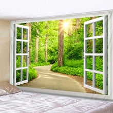 Laden Sie das Bild in den Galerie-Viewer, Schöner Waldpfad, bedruckt, großer Wandteppich, preiswerter Hippie-Wandbehang, böhmische Wandteppiche, Mandala-Wandkunst-Dekor