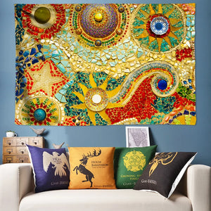 Tapiz indio de Mandala Tissu Boheme para colgar en la pared, decoración 3D de Jade para el hogar, fondo de sala de estar, alfombra de pared, manta Hippie