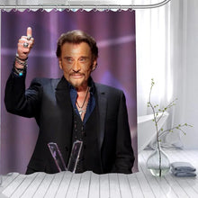 Carica l&#39;immagine nel visualizzatore della Galleria, New Johnny Hallyday Tenda da doccia personalizzata Tenda da bagno in tessuto impermeabile 180X200cm 165X180cm Tenda da bagno in tessuto poliestere