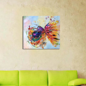 Modern 100% handmade abstract animal Color butterfly oil painting wall art picture on canvas for home decoration frameless