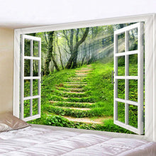 Laden Sie das Bild in den Galerie-Viewer, Wunderschöne Waldlandschaft, bedruckt, großer Wandteppich, preiswerter Hippie-Wandbehang, böhmische Wandteppiche, Mandala-Wandkunst-Dekor