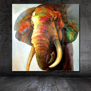 Decorative Art Handmade Animal Oil Painting On Canvas Living Room Home Decor Wall Paintings Gentle Elephant Animal Pictures