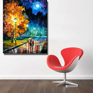 HOT 100% Handpainted Oil Painting On Canvas knife street night scene Modern Wall Art picture for Room home Decoration no Framed