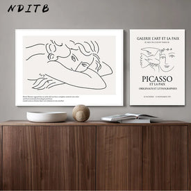 Picasso Matisse Art Line Drawing Poster Abstract Minimalista Wall Art Stampa su tela Famoso dipinto Moder Immagine decorativa