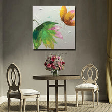 Carica l&#39;immagine nel visualizzatore della Galleria, Top Supplier Wholesale High Quality Abstract Autumn leaves Oil Painting On Canvas Handmade Butterfly Painting For Living Room