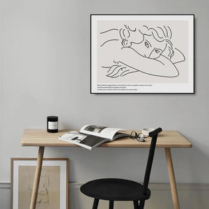 Póster de dibujo lineal de arte Picasso Matisse, arte de pared minimalista abstracto, impresión en lienzo, pintura famosa, cuadro decorativo moderno