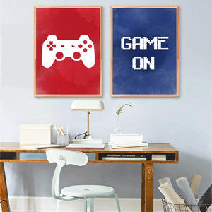 Video Game Wall Art Canvas Posters Prints Gaming Room Decor , Video Game Party Art Painting Pictures Boys Room Wall Decoration