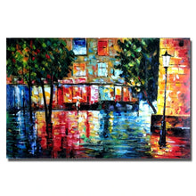 Cargar imagen en el visor de la galería, Handpainted Oil Painting On Canvas knife thick oil street view Modern Wall Art picture handmade for Room home Decor no Framed