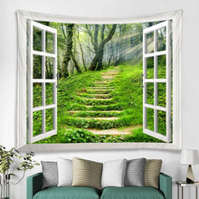 Laden Sie das Bild in den Galerie-Viewer, Wunderschöne Waldlandschaft, bedruckt, großer Wandteppich, preiswerter Hippie-Wandbehang, böhmische Wandteppiche, Mandala-Wandkunst-Dekor