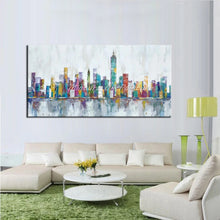 Carica l&#39;immagine nel visualizzatore della Galleria, Mintura New York Skyline Cityscape Architecture Abstract Art Handmade Oil Painting On Canvas,Wall Picture Modern,Home Decoration