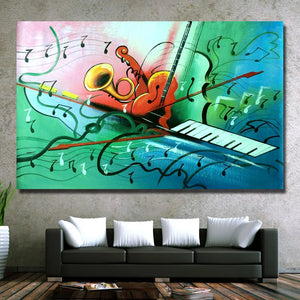 Modern Abstract wall Art Handpainted Oil Painting on Canvas Musical instruments Wall Picture room Home Wall home Decoration