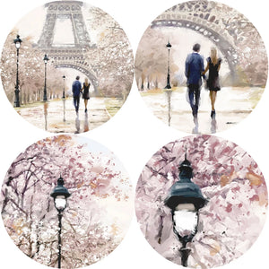 Romántico cuadro sobre lienzo para pared de la torre de París, amante de la pared en París, impresiones artísticas de paisaje de la calle para sala de estar, Cuadros