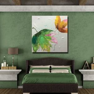 Top Supplier Wholesale High Quality Abstract Autumn leaves Oil Painting On Canvas Handmade Butterfly Painting For Living Room