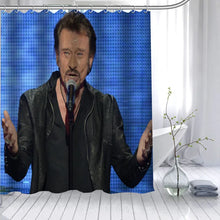 Carica l&#39;immagine nel visualizzatore della Galleria, New Johnny Hallyday Tenda da doccia personalizzata Tenda da bagno in tessuto impermeabile 180X200cm 165X180cm Tenda da bagno in tessuto poliestere