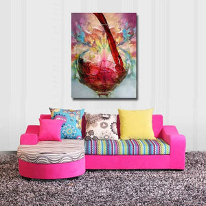 Modern Abstract wall Art Handpainted Oil Painting wine on Canvas Wall Picture for Living Room Home Wall Decoration no frame