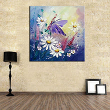 Carica l&#39;immagine nel visualizzatore della Galleria, Large Handpainted beautiful butterfly and flowers Oil Painting on Canvas Modern Abstract Home Decor Wall Art Picture Handmade