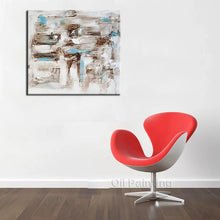 Cargar imagen en el visor de la galería, Frameless Handmade abstract Module brown and blue oil Painting On Canvas Wall art Pictures For Living Room Wall Art Home Decor