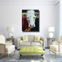Carica l&#39;immagine nel visualizzatore della Galleria, Hot sale handpainted Abstract animal Grazing cow Oil Painting on Canvas Wall art Pictures for Room home Decoration No Frame