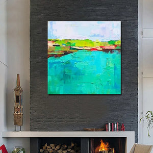 Hot sale Handmade Acrylic abstract blue sea  picture Modern Art Wall Picture Home Decoration Handpainted Oil Painting on Canvas