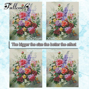 FULLCANG Abstract Flower Oil Style Mosaic Painting large size full square round drill diamond embroidery sale wall decor FG0746