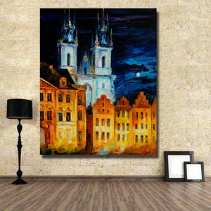 Large size 100% Handpainted Oil Painting On Canvas knife europe build  Wall Art picture for Room home Decoration