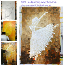 Carica l&#39;immagine nel visualizzatore della Galleria, Mintura Handpainted Abstract Thick Texture Ballet Dancer Oil Painting On Canvas,Wall Art,Picture For Living Room,Home Decoration