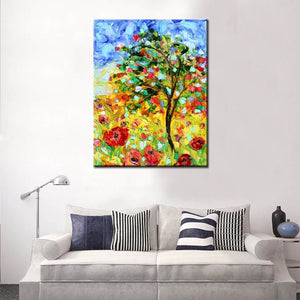 Art Morden Handpainted Abstract Spring flower tree landscape oil painting wall Art picture on Canvas For living Room home Decor