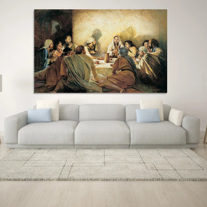 Pósteres e impresiones clásicos cuadro sobre lienzo para pared Jesús en la última cena pintura decorativa para la decoración del hogar de la sala de estar