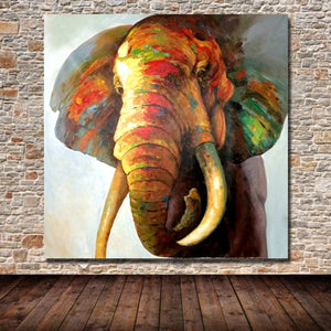 Decorative Art Handmade Animal Oil Painting On Canvas Living Room Home Decor Wall Paintings Gentle Elephant Animal Pictures