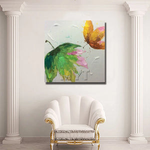 Top Supplier Wholesale High Quality Abstract Autumn leaves Oil Painting On Canvas Handmade Butterfly Painting For Living Room