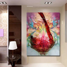Carica l&#39;immagine nel visualizzatore della Galleria, Modern Abstract wall Art Handpainted Oil Painting wine on Canvas Wall Picture for Living Room Home Wall Decoration no frame