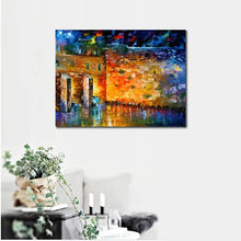 Carica l&#39;immagine nel visualizzatore della Galleria, Arte su tela ebraica Muro del Pianto Pittura a olio fatta a mano Gerusalemme Opera d&#39;arte Contemporanea Paesaggio astratto Soggiorno Decor Grande