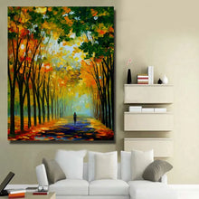 Load image into Gallery viewer, Big size 100% Handpainted Oil Painting On Canvas knife roadside trees view Wall Art picture for Room home Decoration
