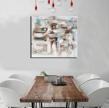 Cargar imagen en el visor de la galería, Frameless Handmade abstract Module brown and blue oil Painting On Canvas Wall art Pictures For Living Room Wall Art Home Decor